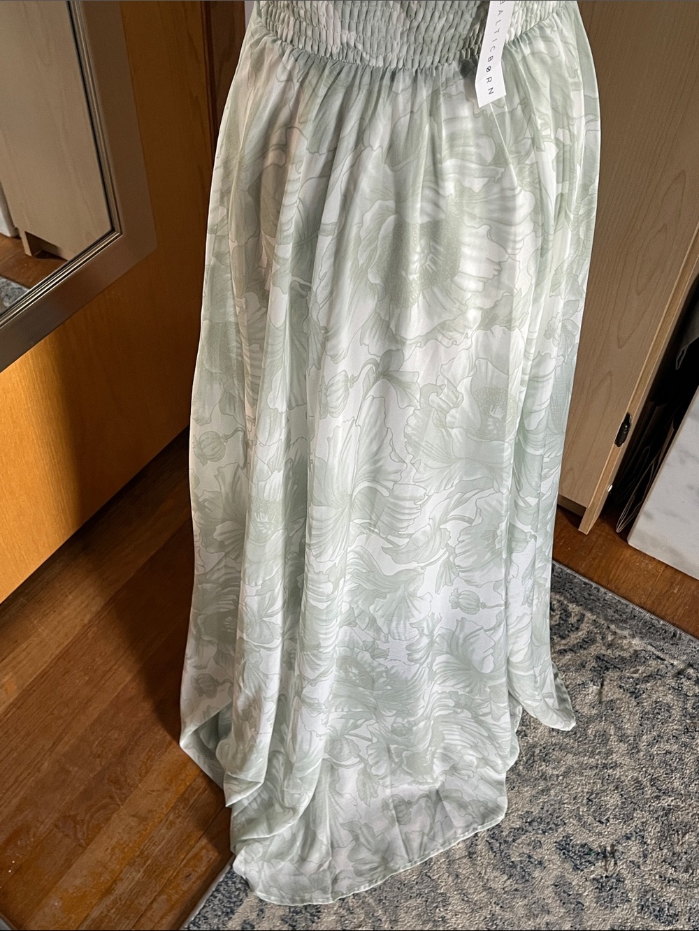 Baltic Born Sienna Light Sage Floral Maxi Dress with Smocked Waist size M NWT - Picture 8 of 17